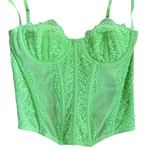 Lace Bustier Top in Green bustier corsette